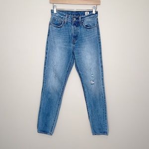 Levi's  Wedgie Icon Straight Jeans Foothills Distressed High Rise Size 24